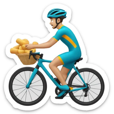 Cycliste qui mange des pâtes  sticker