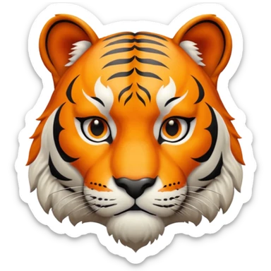 Tigre adulto feroz con la cara mas real no de caricatiraen la cima  sticker