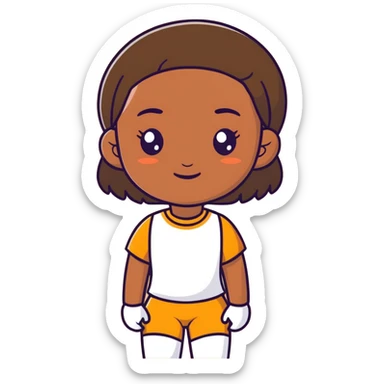 Girl with a brown skin sticker