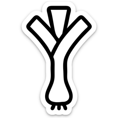 a simple line art leek, minimalistic, black outline sticker