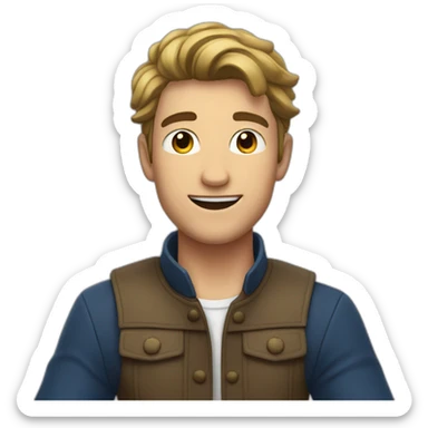 young french man, arms up sticker