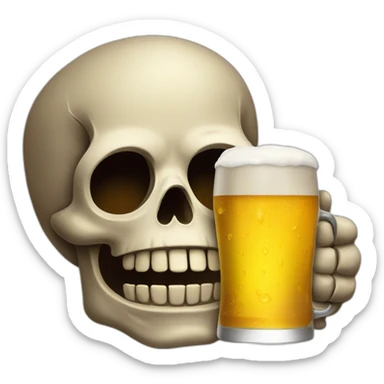 calavera bebiendo una cerveza sticker