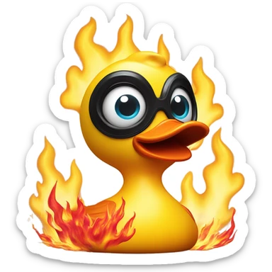 Flame rubber duck sticker