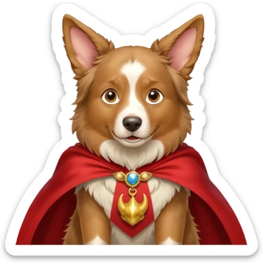 A autralian sheperd with a unicorn and a cape sticker