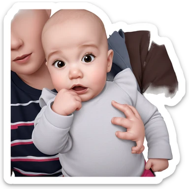bald baby girl portrait sticker