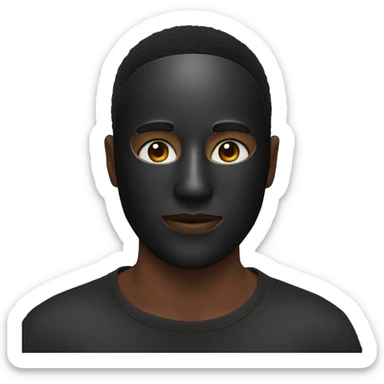 Black charcoal mask on face sticker
