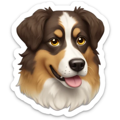 messy fur mixed breed browneyes full yellow funny dog sticker