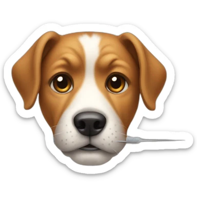 dog with a needle in him sticker