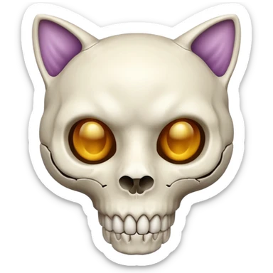 Cat skull sticker
