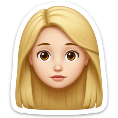 very big head and small body proportion female cartoon sticker