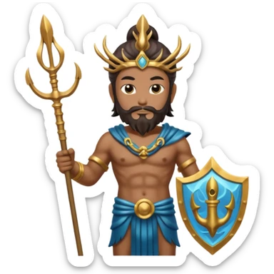 japanese god with Poseidon trident sticker