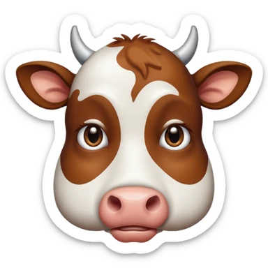 very sad cow sticker