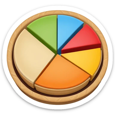 pie chart with three divisions  sticker