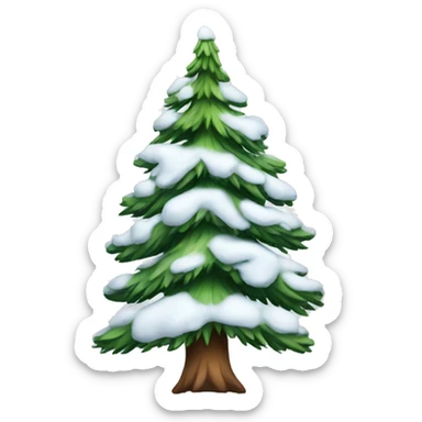 Pine tree with snow sticker