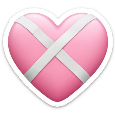 Pink heart with a bandage sticker