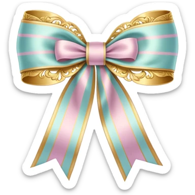rococo regency ribbon sticker