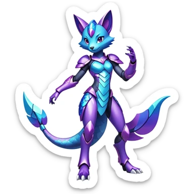 Shiny Cool Anthro Sona Fakemon Full Body sticker