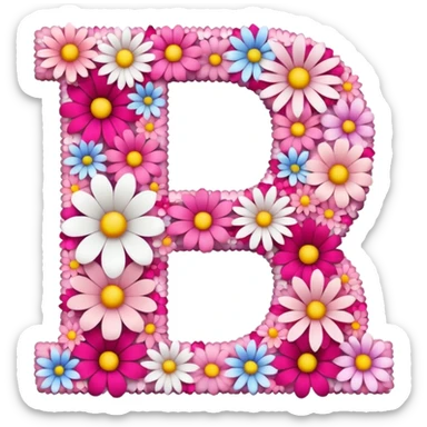 letter made of flowers sticker