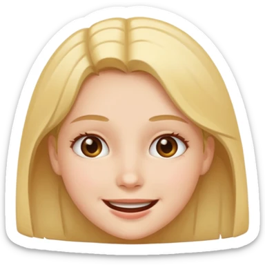 smiling girl close-up portrait closed mouth sticker