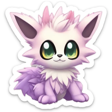 Anthro Scalie Spiky Cool Edgy Magical Shiny Colorful Pastel Sparkle Kemono-style Chibi Fantasy-Animal-Fakémon-Pokémon-Hybrid Fur Sona Aesthetic Full Body sticker
