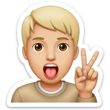 2 middle fingers and a tongue out  sticker