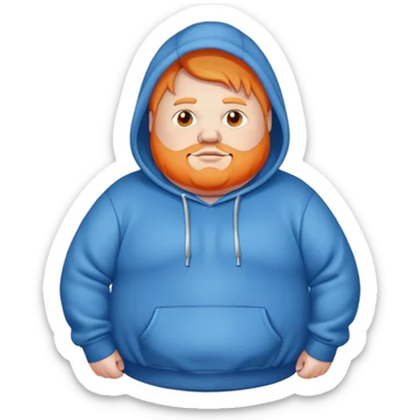 Fat orange guy with blue sweater and hoodie caseoh sticker