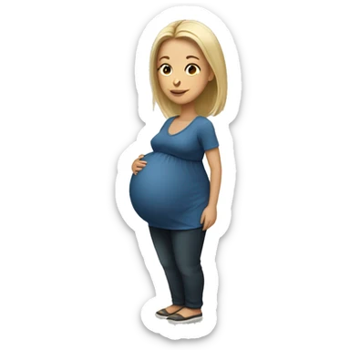 White pregnant woman  sticker