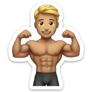 Bodybuilder boy sticker