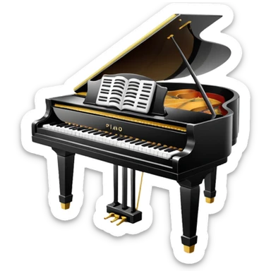 piano with white color  sticker