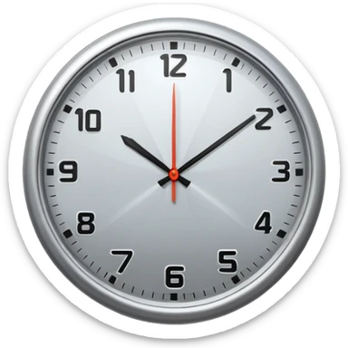 Create a round silver clock now. sticker