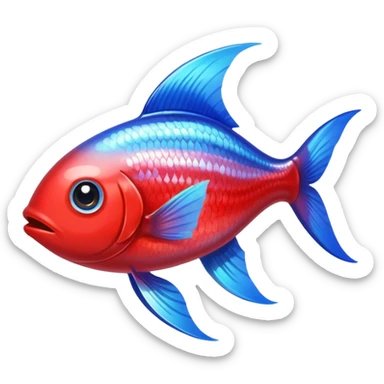 Adorable tetra fish with large sparkling eyes and long flowing fins. sticker