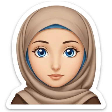 Turkish beautiful finish Konya girl blue eyes with hijab dress and ramadan background  sticker