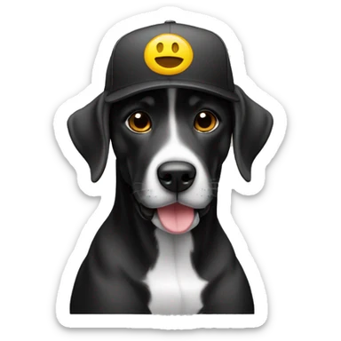 Perro negro con gorra  sticker