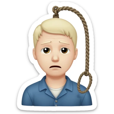 A man's neck hanging in a rope and suicide  sticker