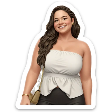smiling girl in stylish outfit sticker