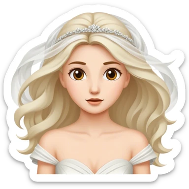 Female bride in the wind sticker