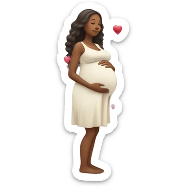 Pregnant women with hearts sticker