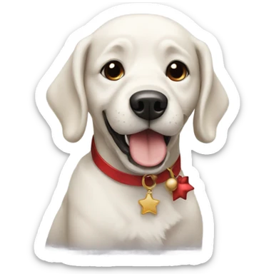 Dog wishing merry Christmas  sticker