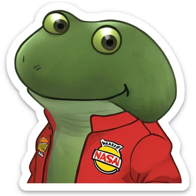 wearing a red nascar jacket sticker