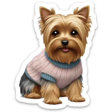 Yorkie in a sweater sticker