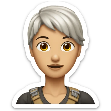 Una mujer de pelo largo enrulado furiosa sticker