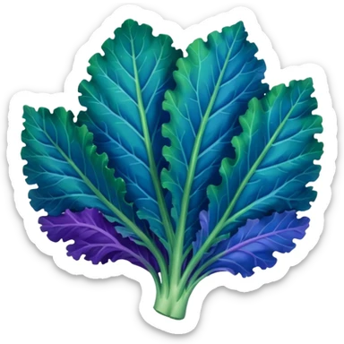 Blue and purple single leaf of kale  sticker