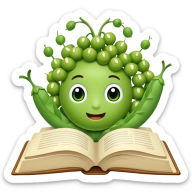 Book a teenie with some peas sticker