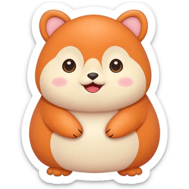 Cute animal sticker, chubby style, big eyes, kawaii illustration, soft colors, bold outline, flat vector design, simple cute pose, transparent background sticker