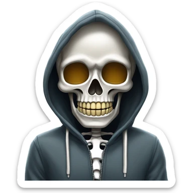 Chrome skeleton with hoodie sticker