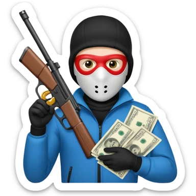 can u do a white guy in a ski mask holding a gun and money sticker