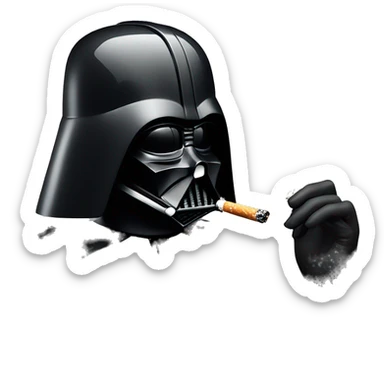 Darth vader smoking a puffing sticker