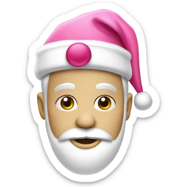 pink santa hat sticker