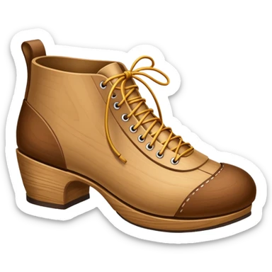 Un zapato de madera estilo Polonia . El zapato está tallado a mano. Pero de madera  peo que no tenga cordón para desatar sticker