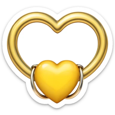 Corazon amarillo,con un anillo y dentro una j sticker